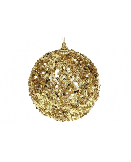 Елочный шар,  цвет - золото (размер: 8 см., 10 см.)