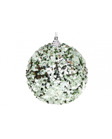 Елочный шар, цвет - мятный зелёный (размер: 8 см., 10 см.)