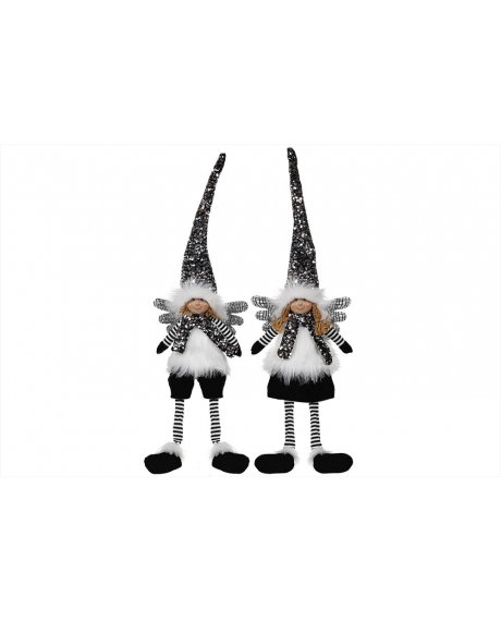 М'яка декоративна іграшка "Сидячий - ангел", 2 види: хлопчик і дівчинка, колір - чорно-білий (85см.)