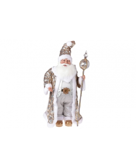 Новорічна декоративна "Санта", колір - шампань з сріблом (71 см.)