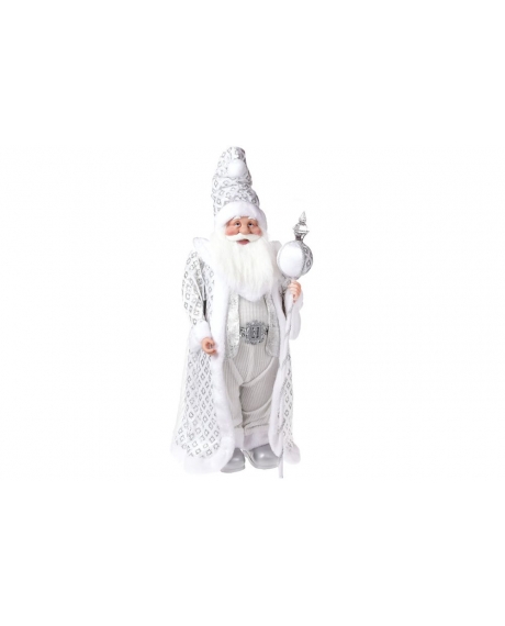 Новорічна декоративна "Санта", колір - срібло (71 см.)