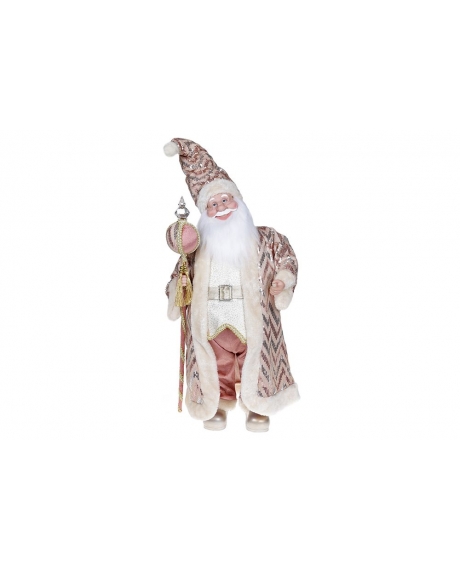 Новорічна музична фігура "Санта", колір - рожевий (60 см.)