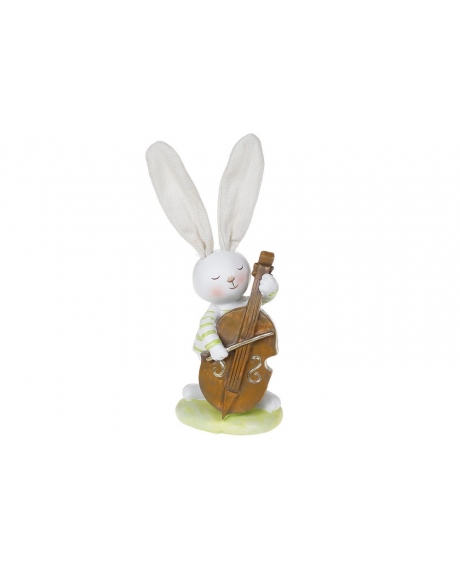 Декоративна статуетка "Заєць-музикант", (18.5 см.)