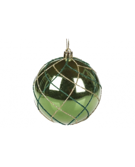 Елочный шар, цвет - изумрудный зеленый (размер: 8 см.)