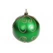 Елочный шар с золотым узором, цвет - лесной зеленый матовый, синий матовый с золотым узором  (размер: 8 см.) 