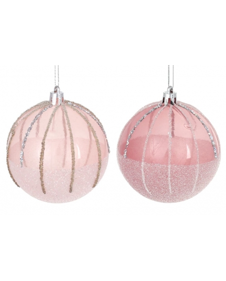 Елочный шар, цвет - розовый, пудровый (размер: 8 см.)