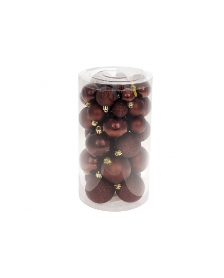 Елочный шар, цвет - темный шоколад глянец,  темный шоколад глиттер,  темный шоколад матовый (размер: 3 см, 4 см., 5 см., 6 см., 8 см.)