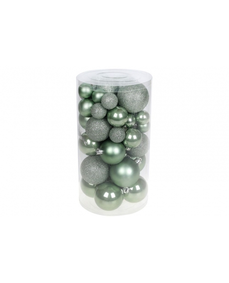 Елочный шар, цвет - зелёный шалфей матовый, зелёный шалфей глиттер, зелёный шалфей перламутр (размер: 3 см, 4 см., 5 см., 6 см.)