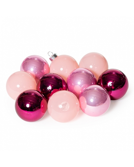 Елочный шар, микс цветов розово-винных оттенков (размер: 6 см.)