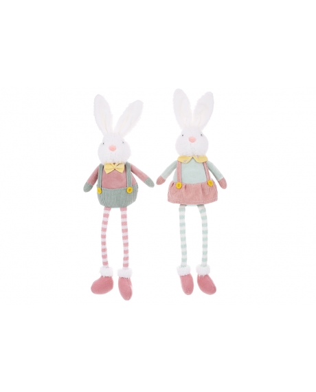 Декоративна м'яка іграшка Кролик з ніжками, що висять 15*8*50см, 2 дизайну 822391