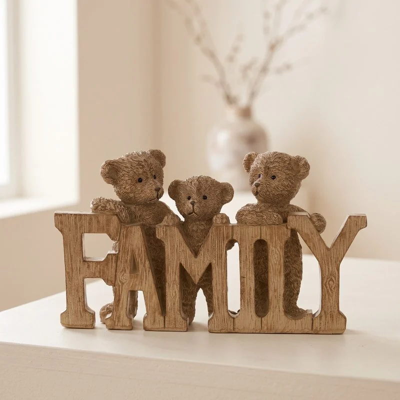 Декоративна статуетка Bear family, 18*4*10.5см, колір - коричневий 07811