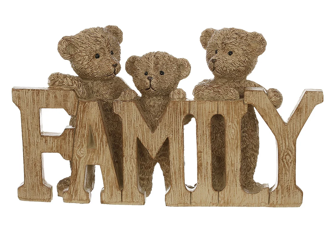 Декоративна статуетка Bear family, 18*4*10.5см, колір - коричневий 07811 — Квітковий стиль, Харків