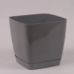 Горщик квадратний з підставкою Form Plastic Toskana, колір - бетон 110 — Квітковий стиль, Харків