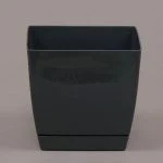 Кашпо квадратне з підставкою Prosperplast Coubi, колір - графіт 100 мм — Квітковий стиль, Харків