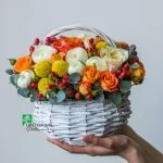 Композиция в корзине №14 — Квітковий стиль, Харків